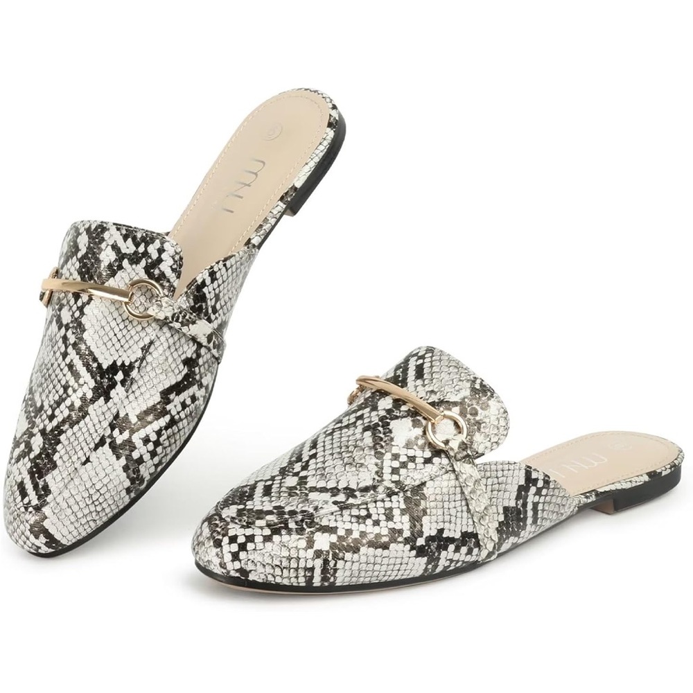 Amazon Black and White Snakeskin Loafers